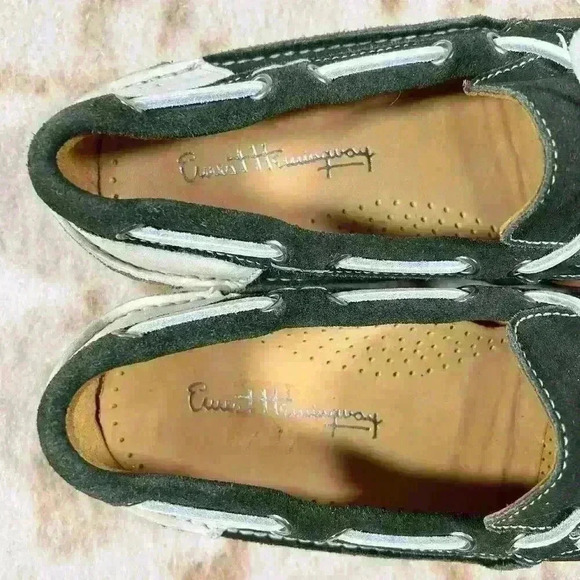 ERNEST HEMINGWAY Boat Dock Casual Shoe Green White Leather Suede Men Size 9 main image 13
